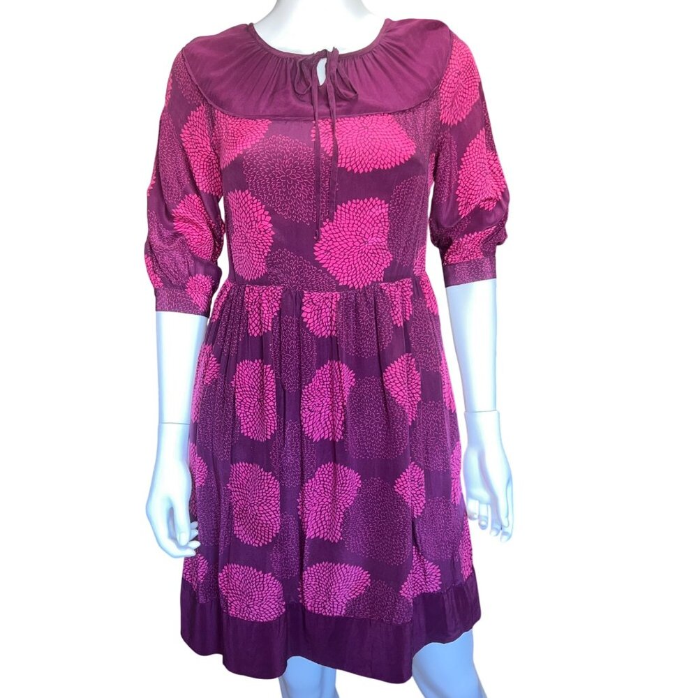 Girls from Savoy Bouquet Toss Dress 100% Silk Dress w/ Pockets Womens Size 0